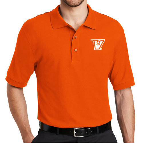  Orange Silk Touch Polo - V Secondary Logo