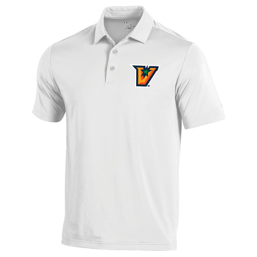  Under Armour White Performance Polo - V Secondary Logo