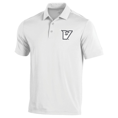  Under Armour White Performance Polo - V Secondary Logo