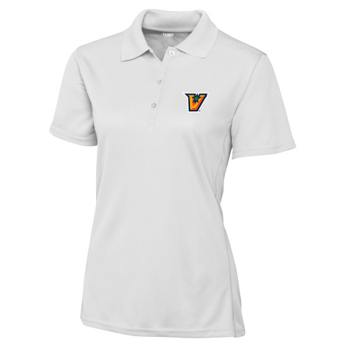  C&B Womens White Clique Ice Pique Polo - V Secondary Logo