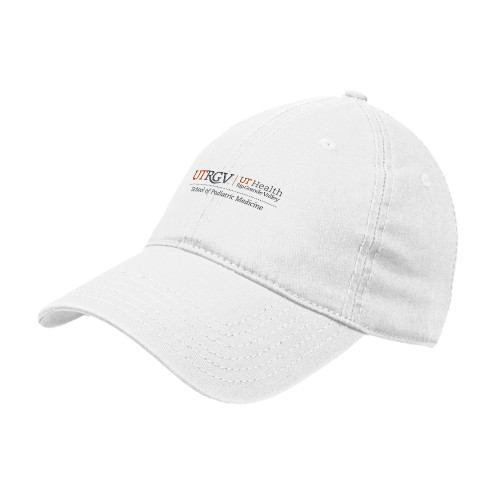  White Unstructured Adjustable Low Profile Hat - UTRGV - School of Podiatric Medicine
