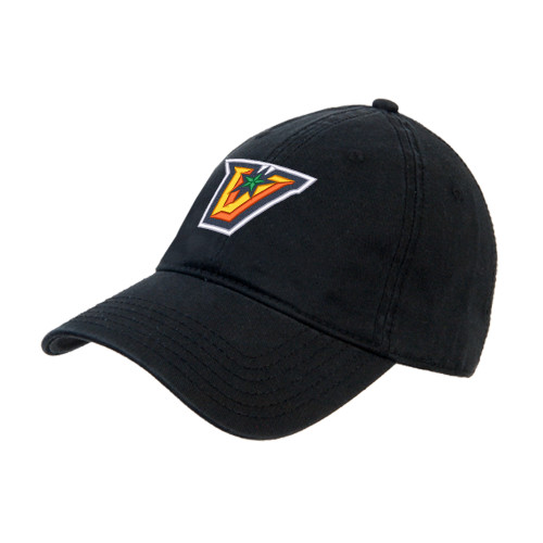  Black Unstructured Adjustable Low Profile Hat - V Secondary Logo