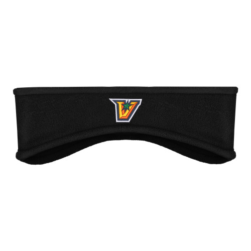  Black Stretch Fleece Headband - V Secondary Logo