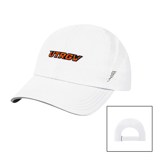  Womens White Performance Cap - UTRGV Primary Logo