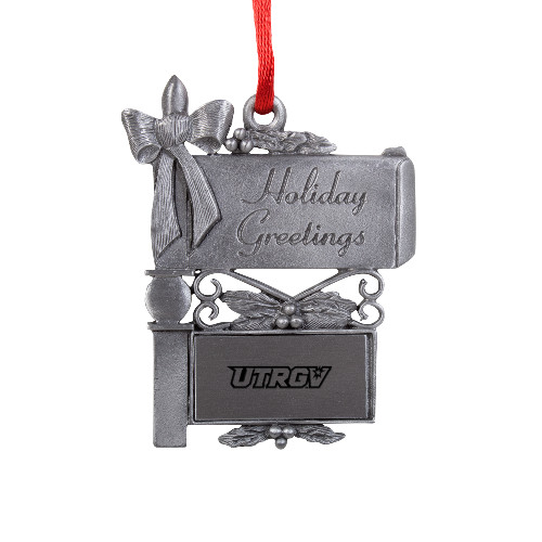  Pewter Mail Box Ornament - UTRGV Primary Logo Engraved