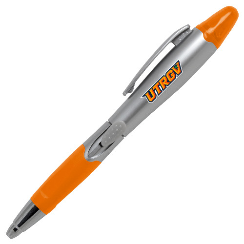  Silver/Orange Blossom Pen/Highlighter - UTRGV Primary Logo
