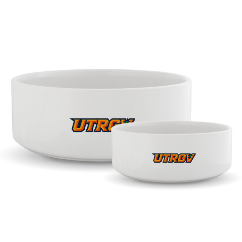  Ceramic Dog Bowl - UTRGV Primary Logo