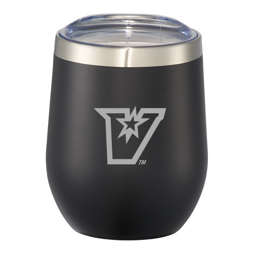  Corzo Vacuum Insulated Black Cup 12oz - V Secondary Logo Engraved