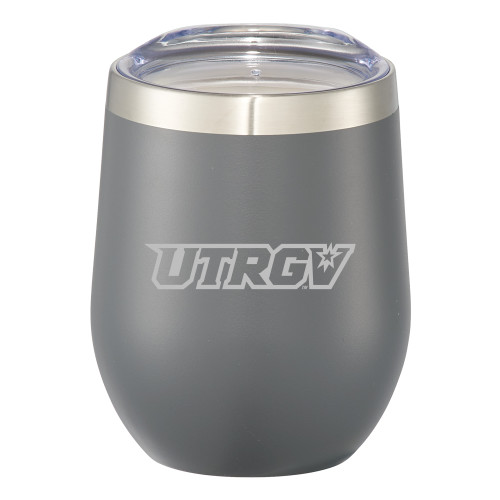 Corzo Vacuum Insulated Charcoal Cup 12oz - UTRGV Primary Logo Engraved