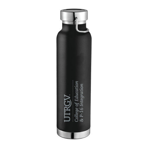  Thor Copper Vacuum Insulated Black Bottle 22oz - UTRGV - College of Education and P-16 Integration Engraved