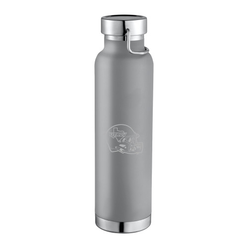  Thor Copper Vacuum Insulated Grey Bottle 22oz - UTRGV Football Helmet Texas Icon Engraved