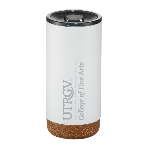  Valhalla Vacuum Insulated White Tumbler 16oz - UTRGV - College of Fine Arts Engraved