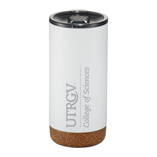  Valhalla Vacuum Insulated White Tumbler 16oz - UTRGV - College of Sciences Engraved