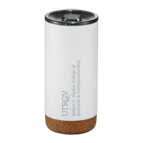  Valhalla Vacuum Insulated White Tumbler 16oz - UTRGV - Robert C Vackar College of Business and Entrepreneurship Engraved