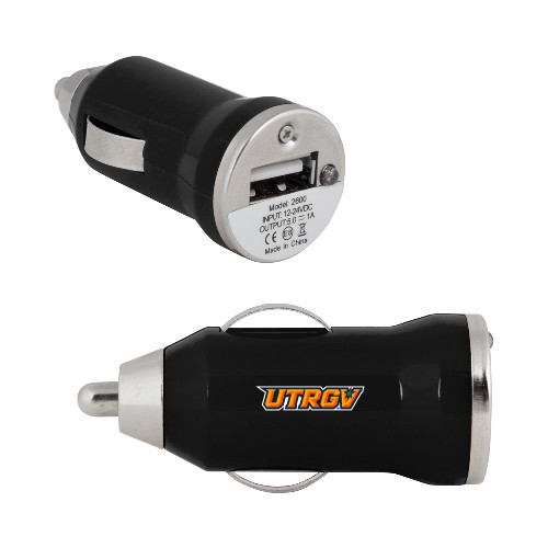  On the Go Black Car Charger - UTRGV Primary Logo