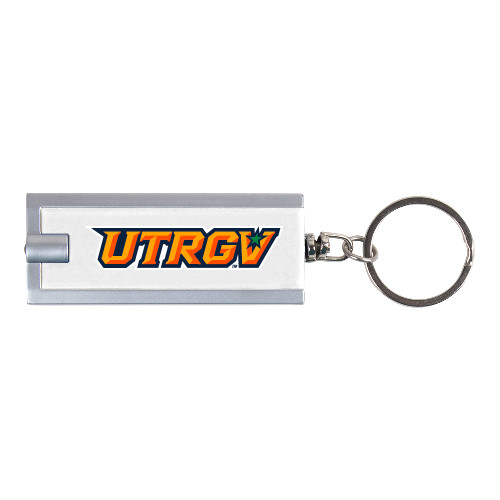  Turbo White Flashlight Key Holder - UTRGV Primary Logo