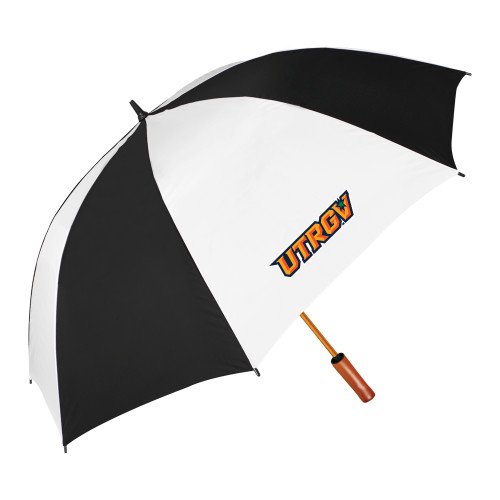  64 Inch Black/White Umbrella - UTRGV Primary Logo