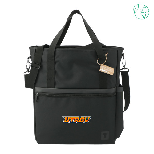  Tranzip Black Recycled Computer Tote - UTRGV Primary Logo