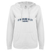 Thumbnail image for  ENZA Womens White V Notch Raw Edge Fleece Hoodie