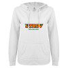 Thumbnail image for  ENZA Womens White V Notch Raw Edge Fleece Hoodie