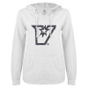 Thumbnail image for  ENZA Womens White V Notch Raw Edge Fleece Hoodie