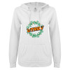 Thumbnail image for  ENZA Womens White V Notch Raw Edge Fleece Hoodie