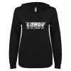 Thumbnail image for  ENZA Womens Black V Notch Raw Edge Fleece Hoodie