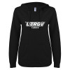 Thumbnail image for  ENZA Womens Black V Notch Raw Edge Fleece Hoodie