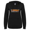 Thumbnail image for  ENZA Womens Black V Notch Raw Edge Fleece Hoodie