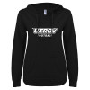 Thumbnail image for  ENZA Womens Black V Notch Raw Edge Fleece Hoodie