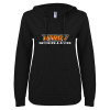 Thumbnail image for  ENZA Womens Black V Notch Raw Edge Fleece Hoodie