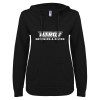 Thumbnail image for  ENZA Womens Black V Notch Raw Edge Fleece Hoodie