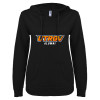 Thumbnail image for  ENZA Womens Black V Notch Raw Edge Fleece Hoodie