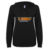 Thumbnail image for  ENZA Womens Black V Notch Raw Edge Fleece Hoodie