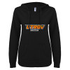 Thumbnail image for  ENZA Womens Black V Notch Raw Edge Fleece Hoodie