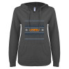 Thumbnail image for  ENZA Womens Dark Heather V Notch Raw Edge Fleece Hoodie