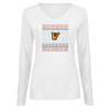 Thumbnail image for  Womens White Long Sleeve V Neck Tee 