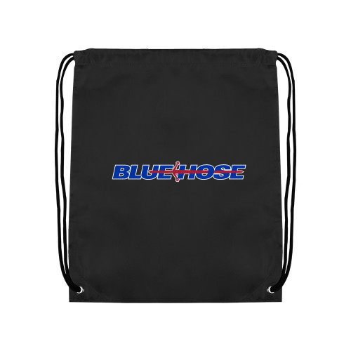  Black Drawstring Backpack - Blue Hose