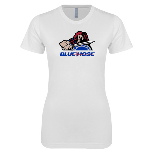  Next Level Womens White Boyfriend Tee - Mascot