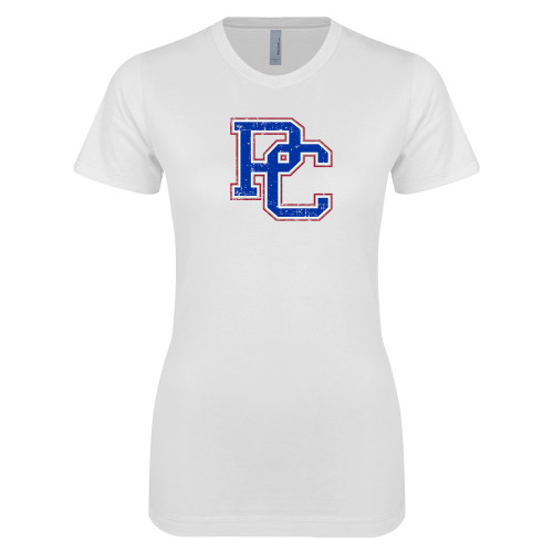  Next Level Womens White Boyfriend Tee - PC Distressed