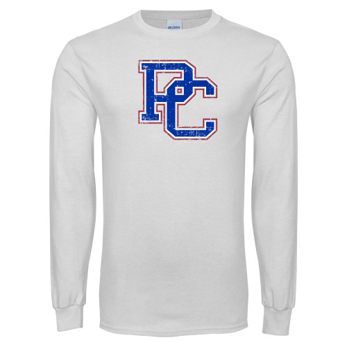  White Long Sleeve T Shirt - PC Distressed