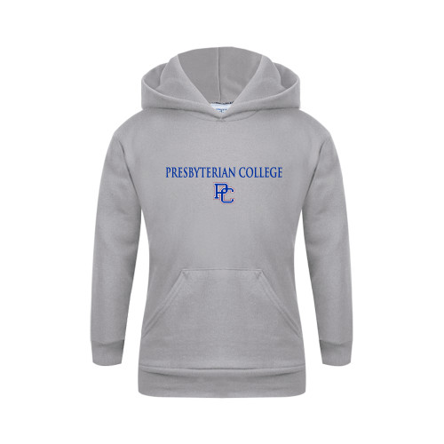  College Youth Grey Fleece Hood - Presbyterian College w PC