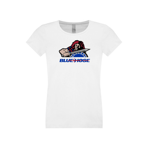  College Next Level Girls White Fashion Fit T Shirt - Mascot