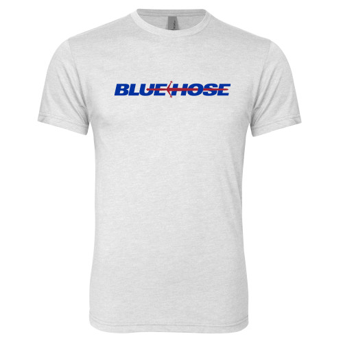  Next Level Heather White Triblend Tee - Blue Hose