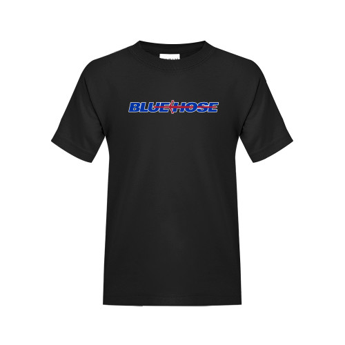  Youth Black T Shirt - Blue Hose