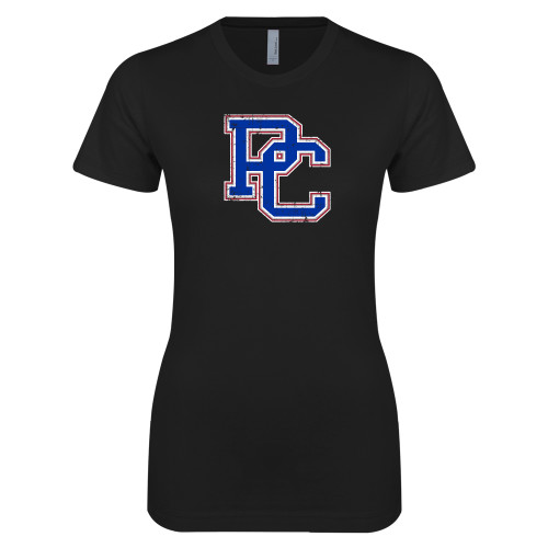  Next Level Womens Black Boyfriend Tee - PC Distressed