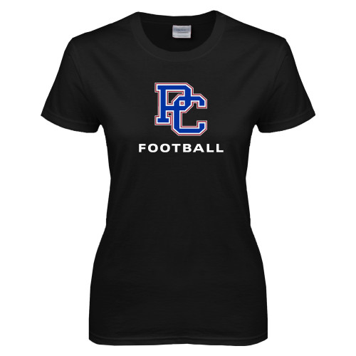  Womens Black Short Sleeve Tee - Football