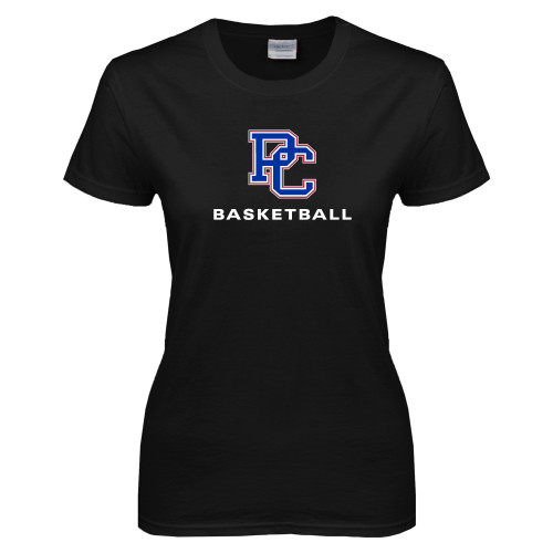  Womens Black Short Sleeve Tee - Basketball