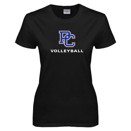 Womens Black Short Sleeve Tee - Volleyball