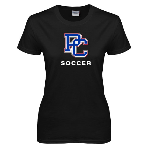  Womens Black Short Sleeve Tee - Soccer